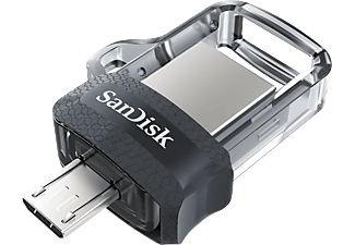 SANDISK Ultra Dual Drive M3.0 - USB-Stick (32 GB, Schwarz/Transparent)